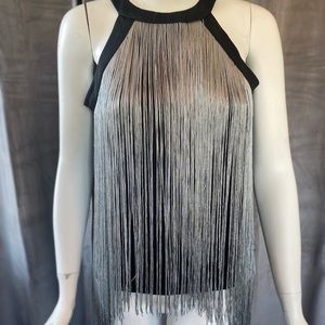 Silver Fringe Top, brand new, size small.